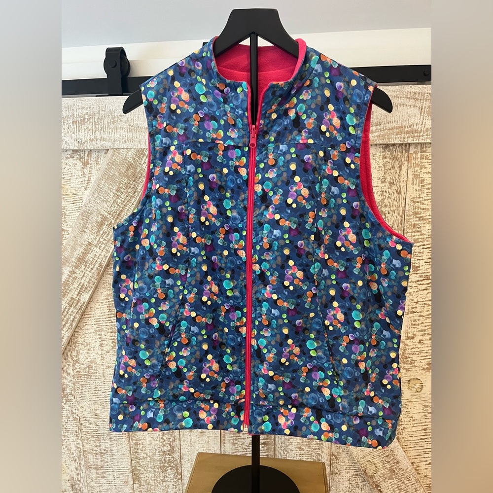 DonaJo Reversible Women’s Golf/Tennis Athletic Vest Pockets Full Zip. Size XL